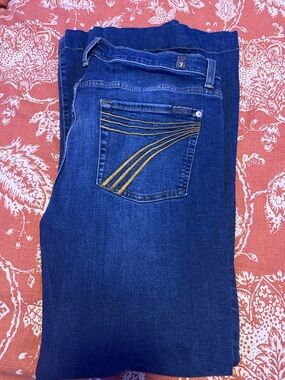 7 For All Mankind Women’s Dojo Jeans with Gold Pocket Stitching
